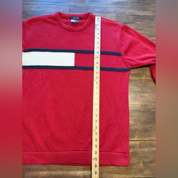 Tommy Hilfiger Knit Pullover Sweater Mens SZ L Long Sleeve Crew Neck Preppy Fall - Picture 6 of 7